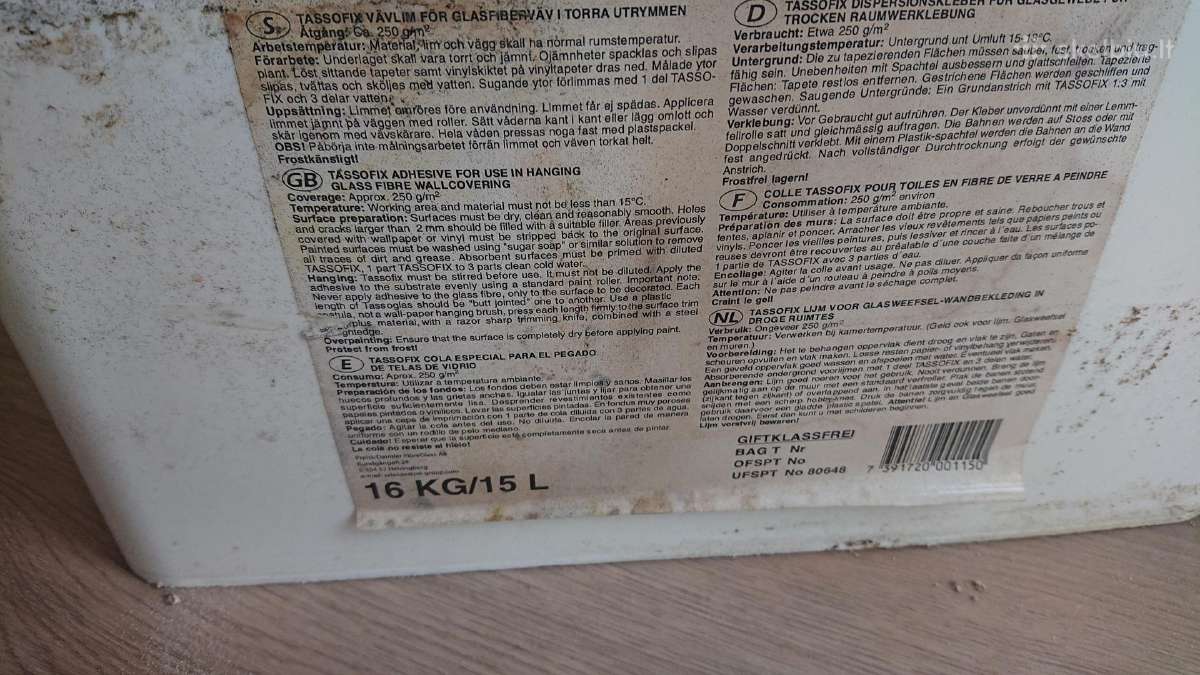 Klijai stiklo audinio tapetams Tassofix - nuotraukos Nr. 3