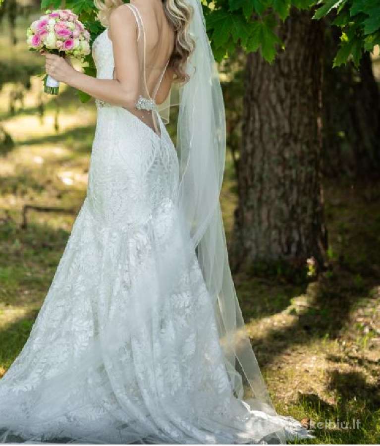 Parduodama prabangi, elegantiška vestuvinė suknelė - nuotraukos Nr. 2