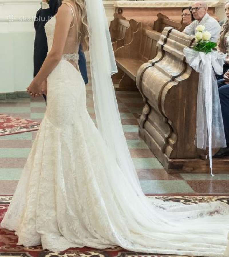 Parduodama prabangi, elegantiška vestuvinė suknelė - nuotraukos Nr. 4