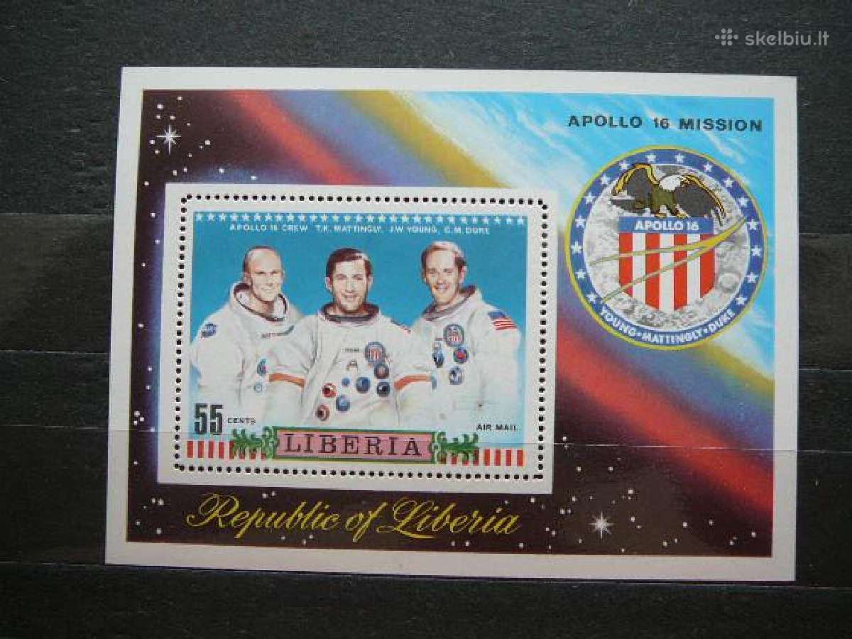 Kosmosas Apollo16 Liberija svarus lib753s