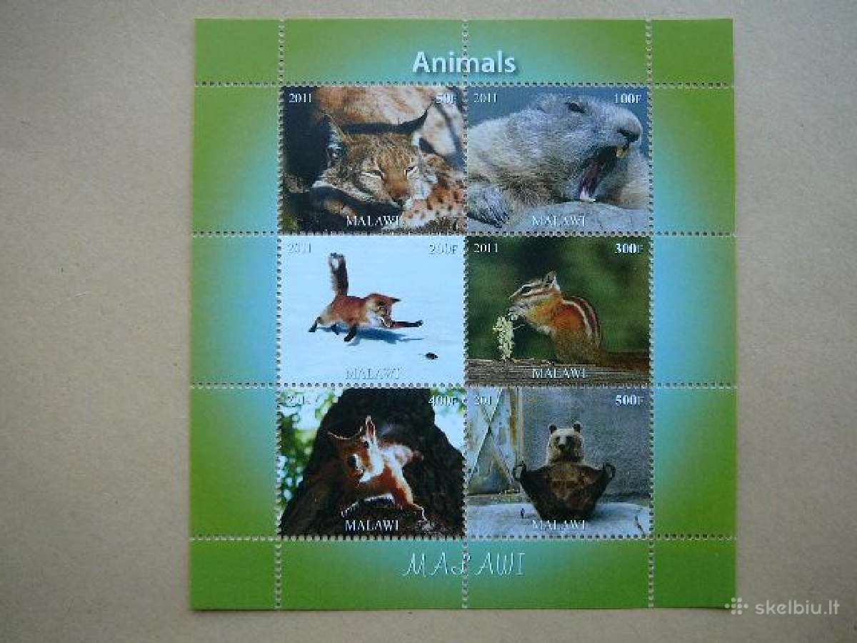Lapes Voveres Meskos Bebrai Malavis 2011 Mnh d233