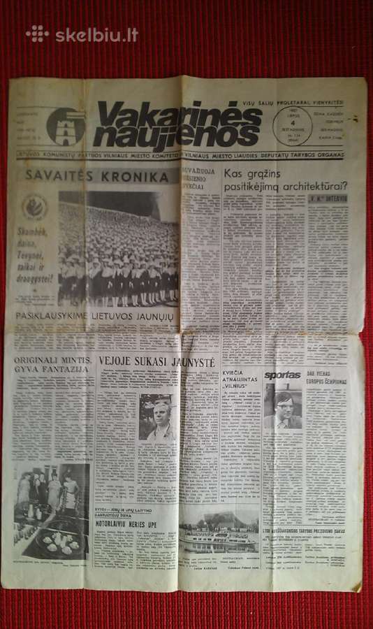 Laikraštis Vakarinės Naujienos 1987 m.