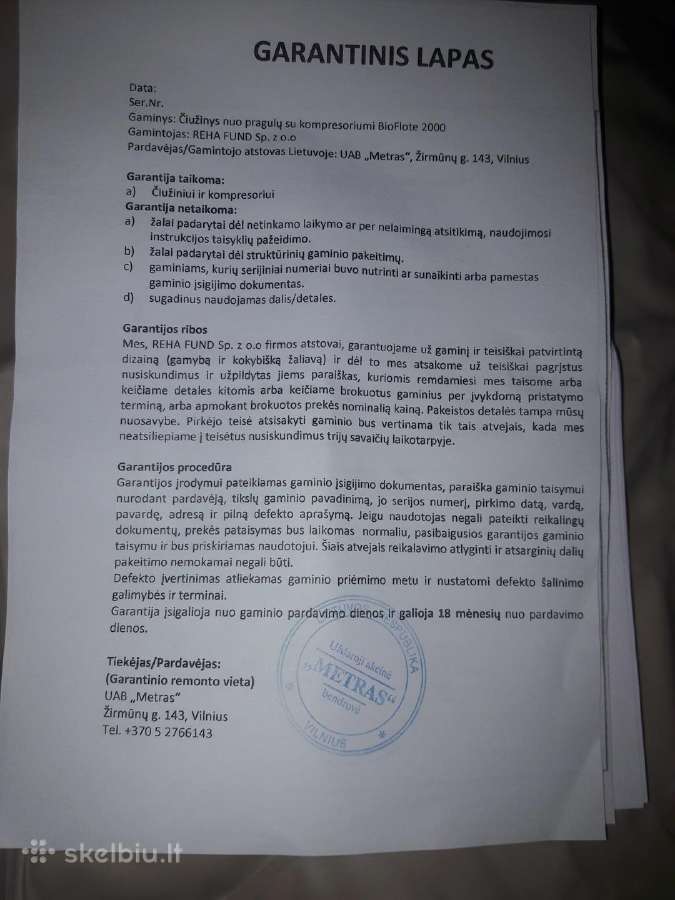 Bioflote2000 čiužinis.nuo pragulu. - nuotraukos Nr. 5