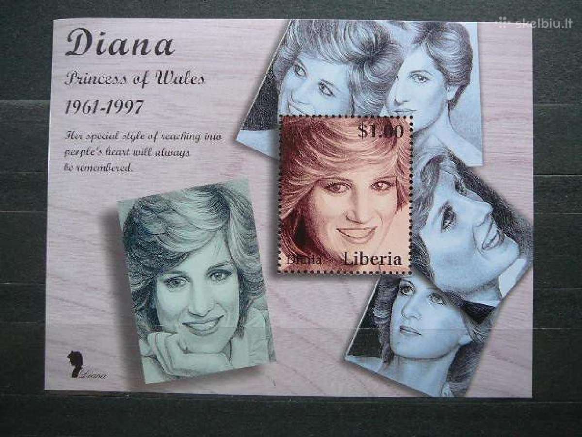Velso princesė Diana Liberija 1987 svarus blk357