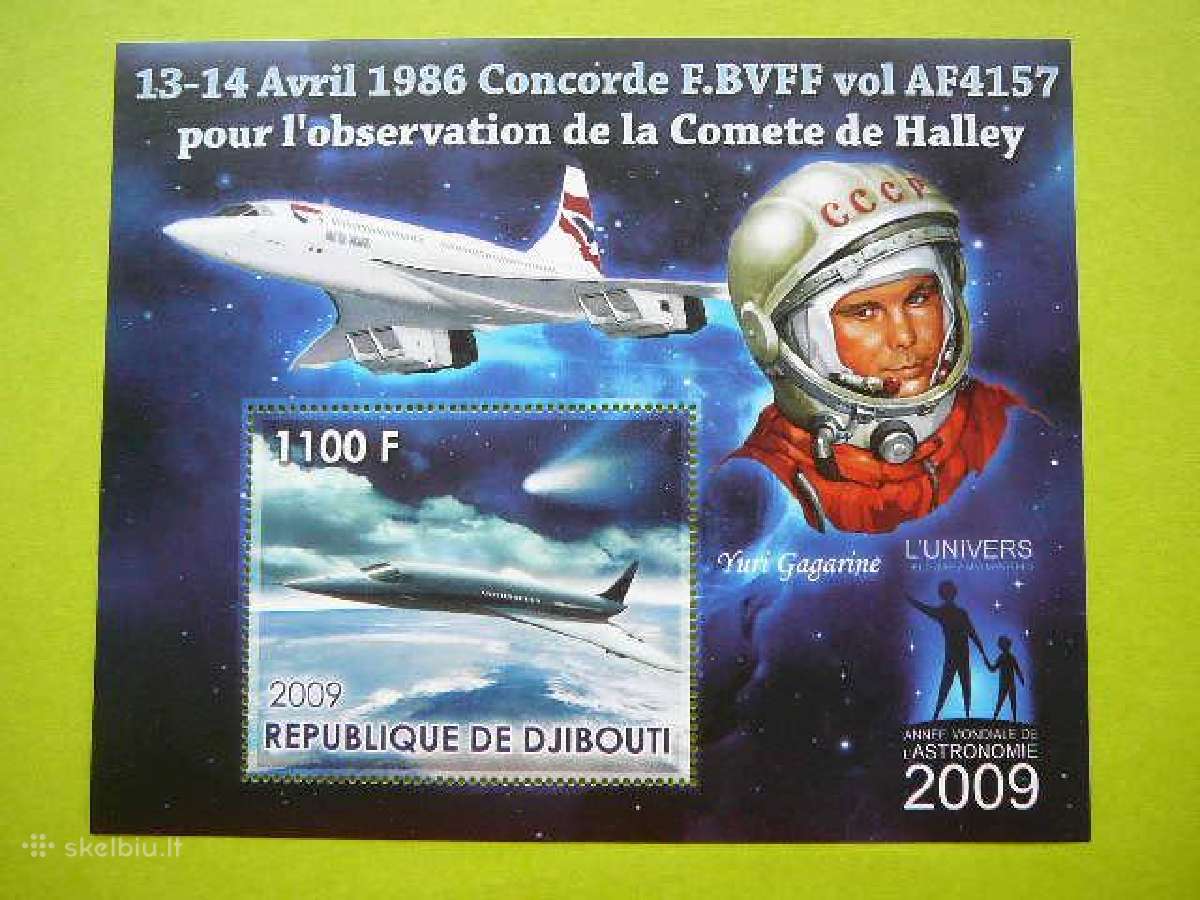 Kosmosas Y. Gagarinas Halley Concorde Mnh dj0209