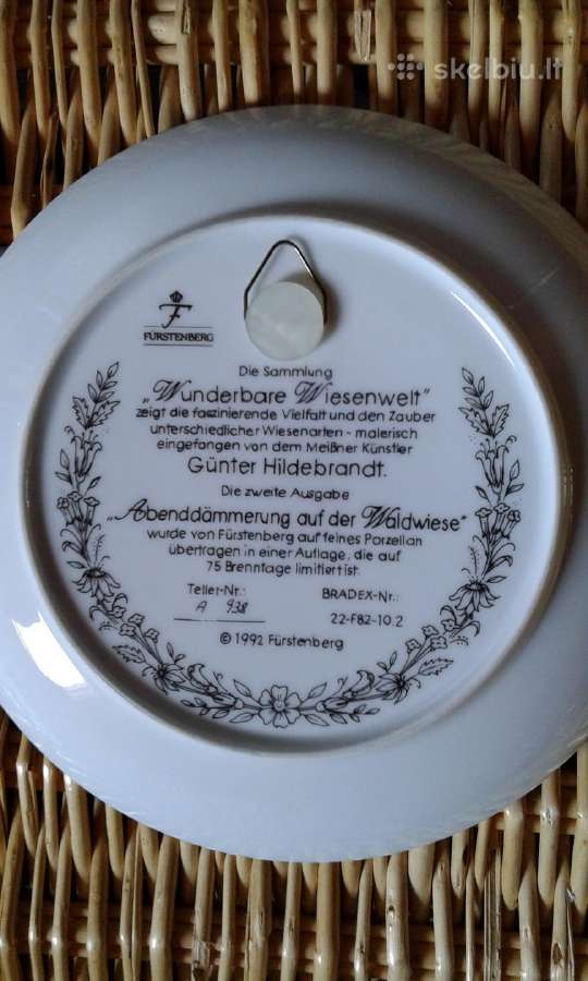 Kolekcinės lėkštės-furstenberg - nuotraukos Nr. 2