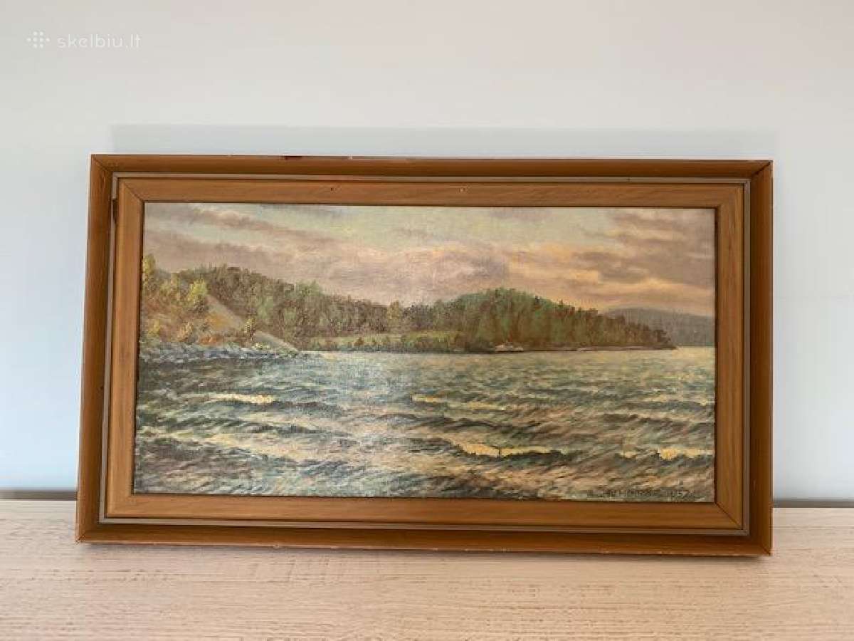 Paveikslas. Aliejus, Drobė, Aut.parašas, 1937m - nuotraukos Nr. 3