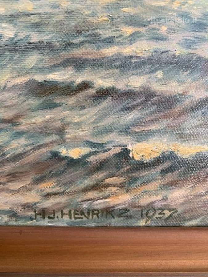 Paveikslas. Aliejus, Drobė, Aut.parašas, 1937m - nuotraukos Nr. 7