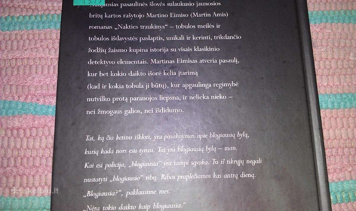 "Nakties traukinys"martin Amis 2000m.romanas - nuotraukos Nr. 4