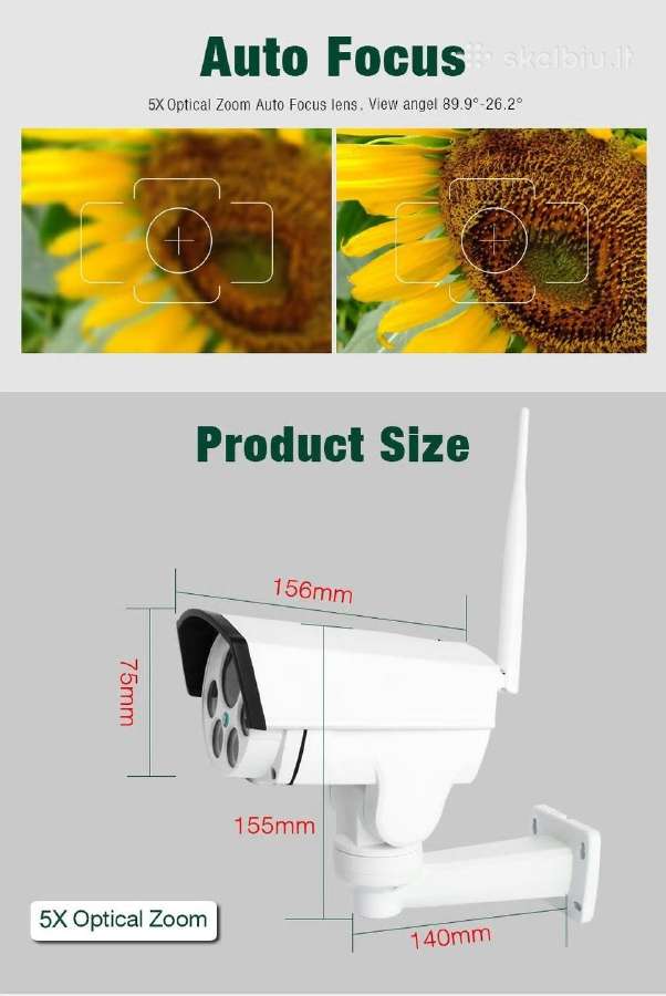 Ip lauko kamera su Sim kortele 3g, 4G 5megapikseli - nuotraukos Nr. 2