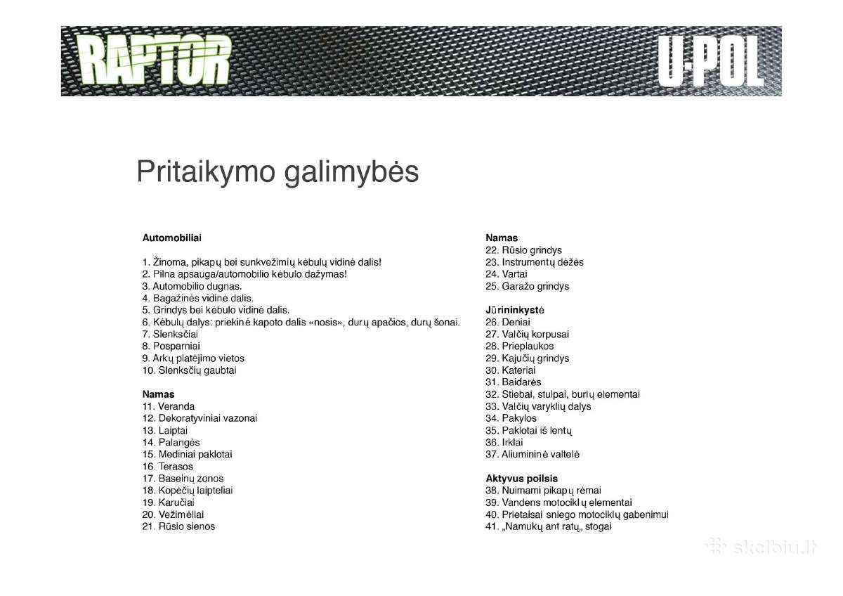 Apsauginė danga Raptor - nuotraukos Nr. 3