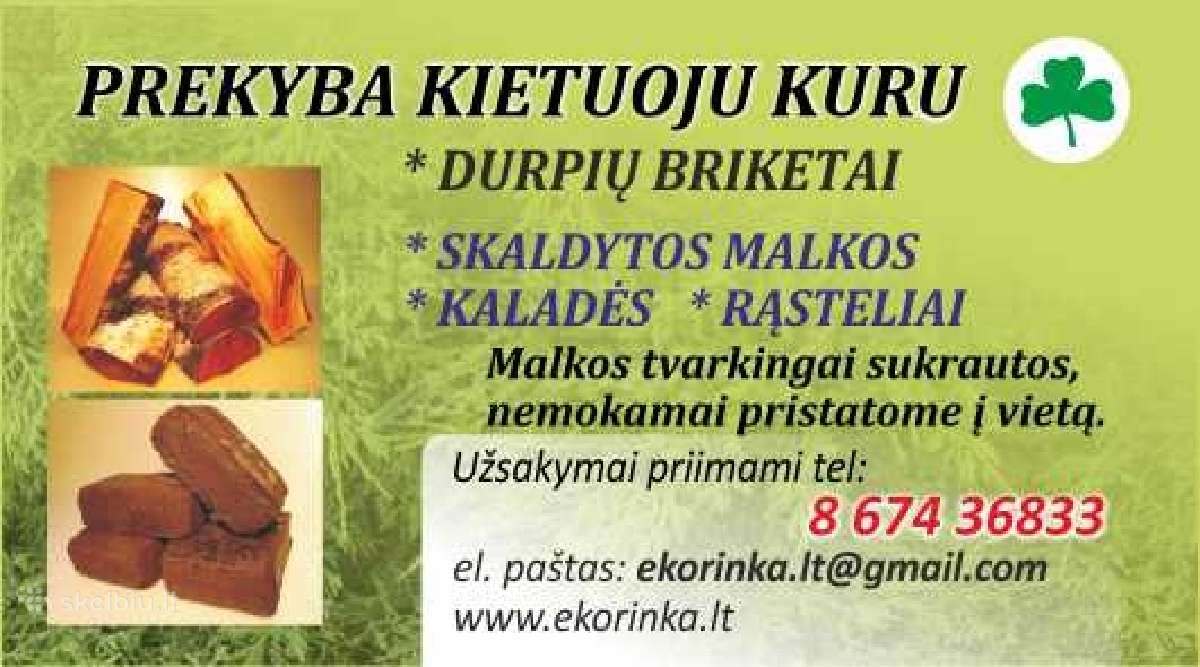 Beržinės malkos - 60eur., Durpių briketai -185eur. - nuotraukos Nr. 7