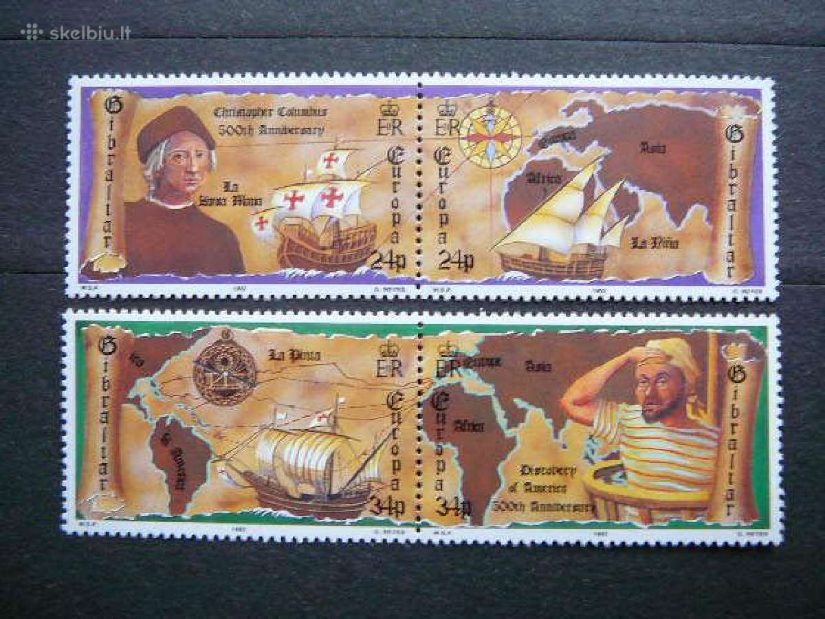 Kolumbas Burlaiviai Europa Gibraltaras 1992 gb88