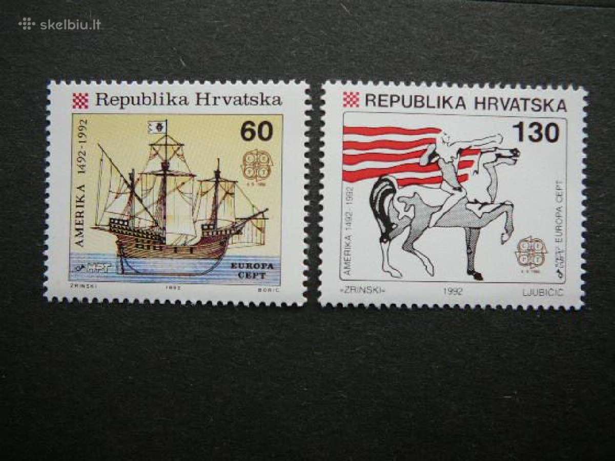 Burlaiviai Europa Cept Kroatija 1992 Mnh krt211