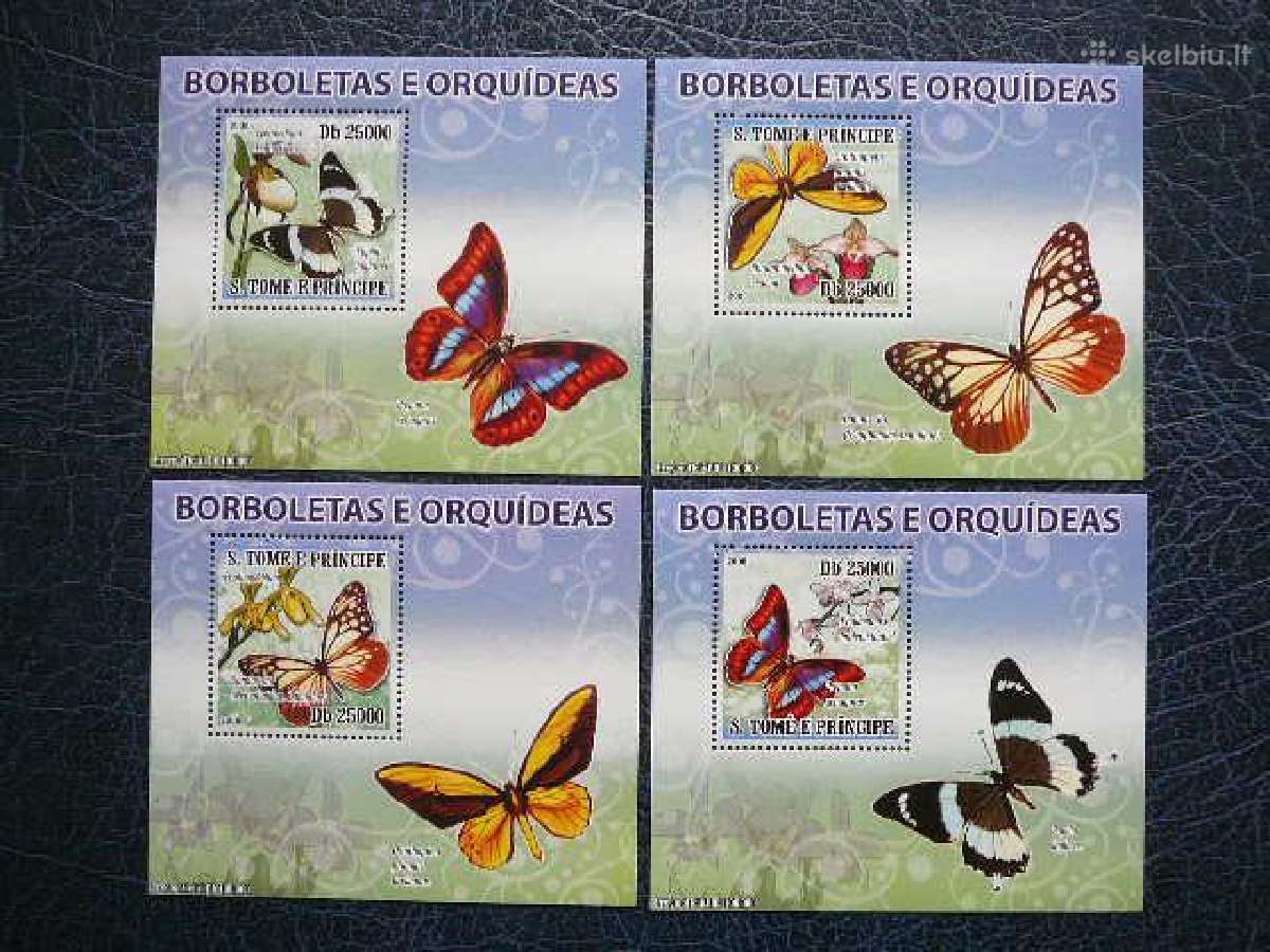 Drugeliai Orchidejos Sao Tome 2008 svarus st553