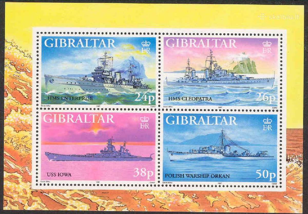 Gibraltaras 1997. Kariniai laivai.