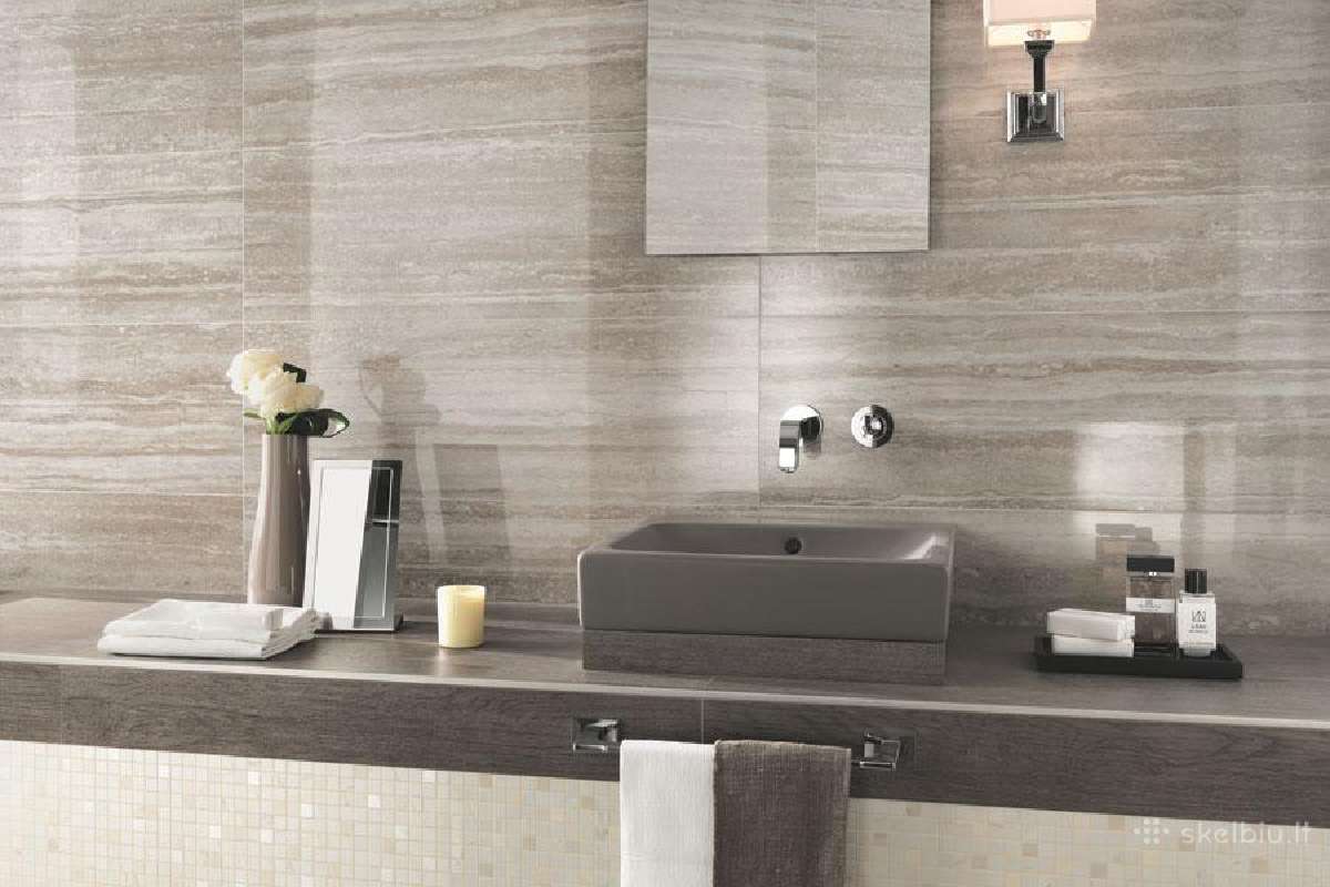 Itališkos plytelės 45 x 90 Travertino Silver - nuotraukos Nr. 2
