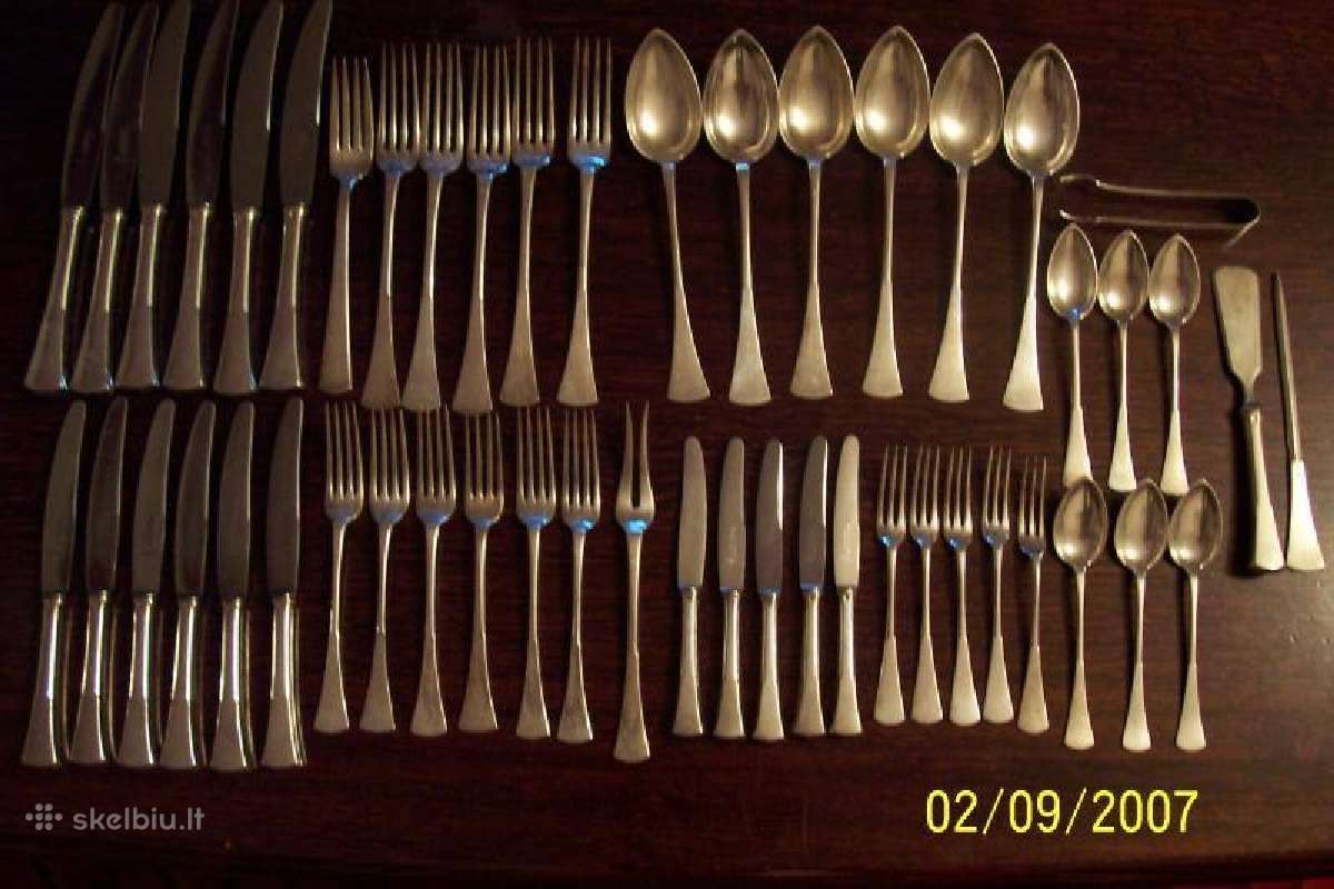 Stalo irankiu rinkinys.XIX amzius Austrija.svoris 2800gr. | Skelbiu.lt Stalo irankiu rinkinys.XIX amzius Austrija.svoris 2800gr.