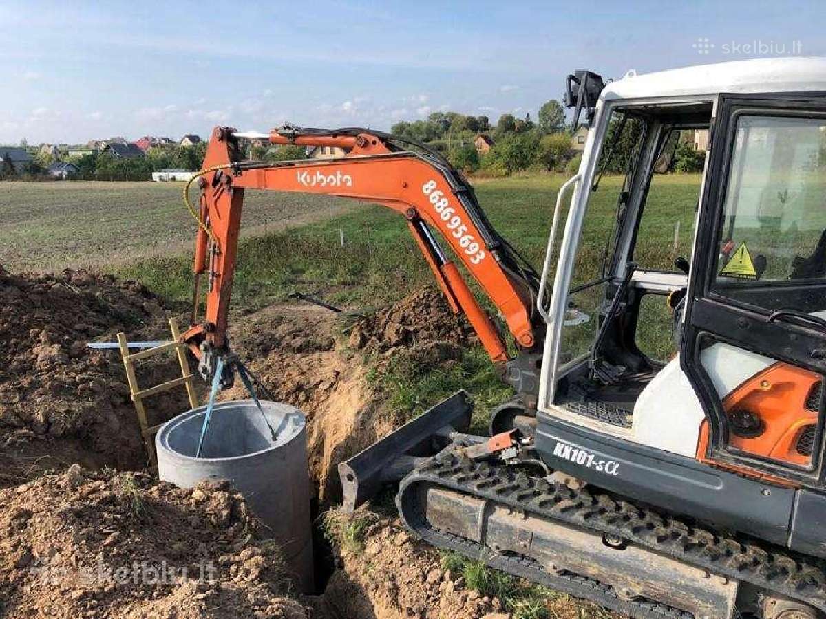 Žemės kasimo, gręžimo darbai 3,5 t. ekskavatoriumi - nuotraukos Nr. 5