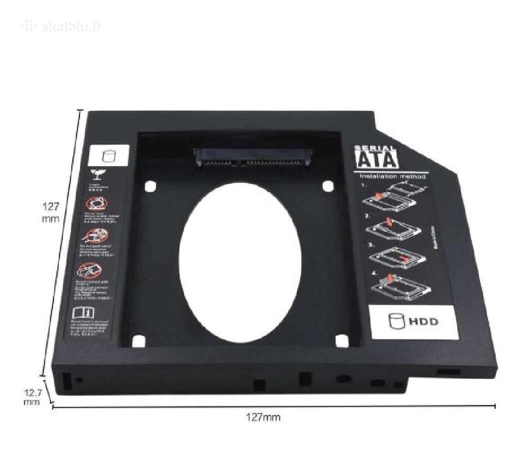 HDD Caddy 9.5 ir 12.7 Sata 3.0 CD-rom adapteris - nuotraukos Nr. 3