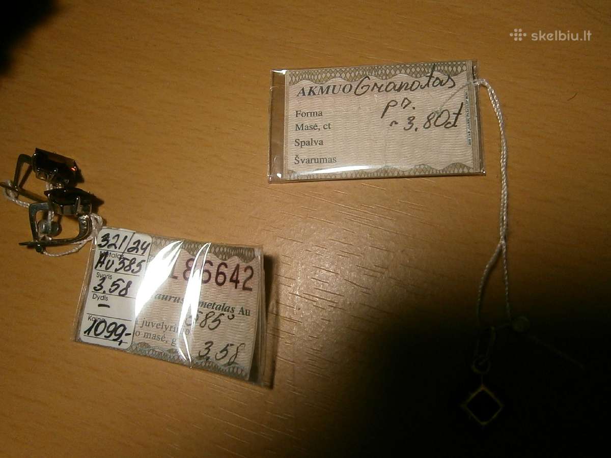 Auksinis pakabukas 585 su granatu 3,8 ct, 1,45g - nuotraukos Nr. 2