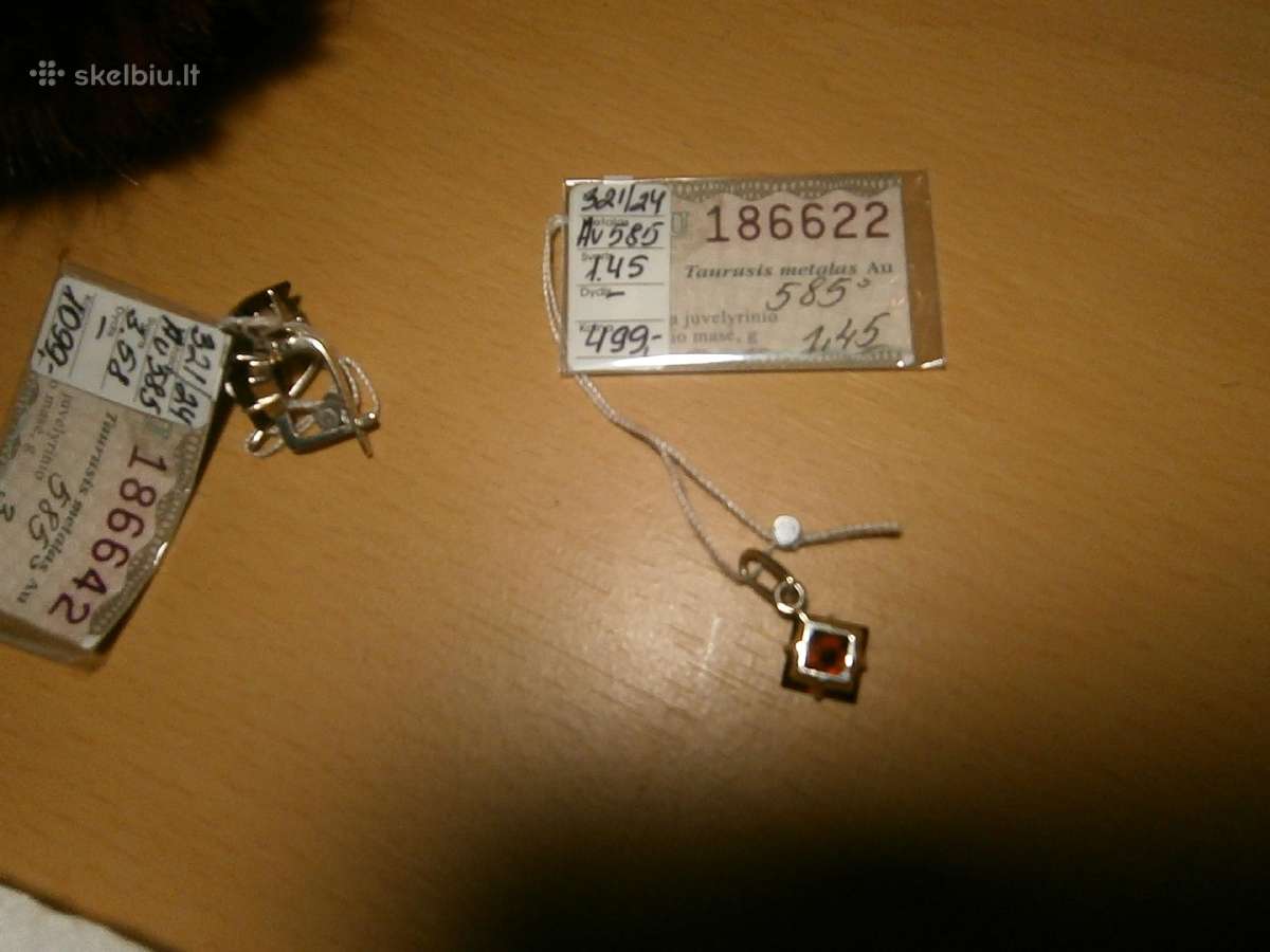 Auksinis pakabukas 585 su granatu 3,8 ct, 1,45g - nuotraukos Nr. 3