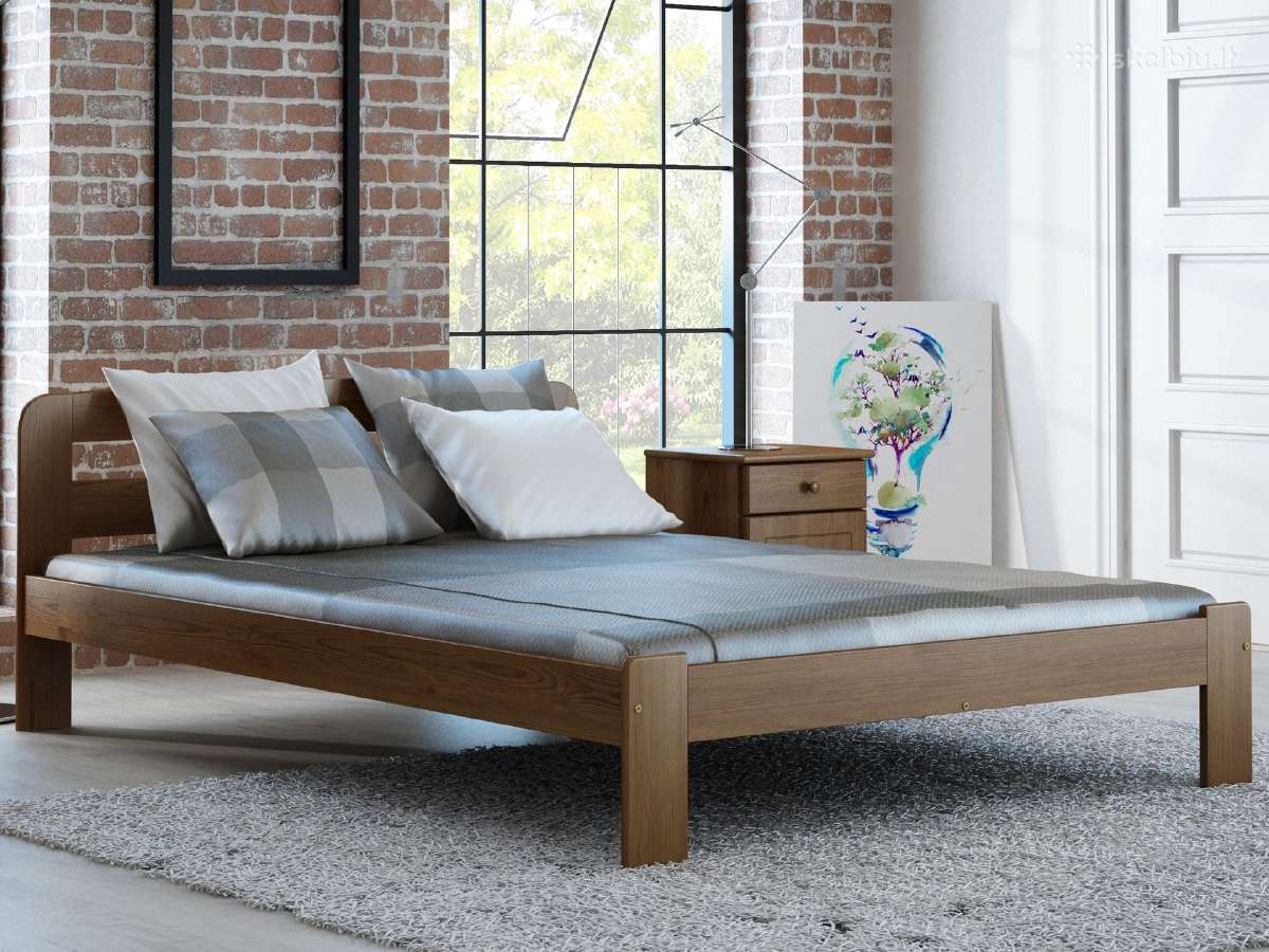 Akcija! Nauja medinė lova 180x200 tik 165eur - nuotraukos Nr. 2