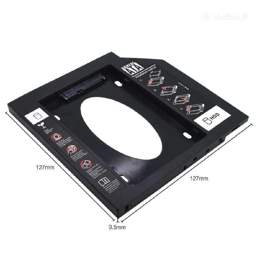HDD Caddy 9.5 ir 12.7 Sata 3.0 CD-rom adapteris - nuotraukos Nr. 2