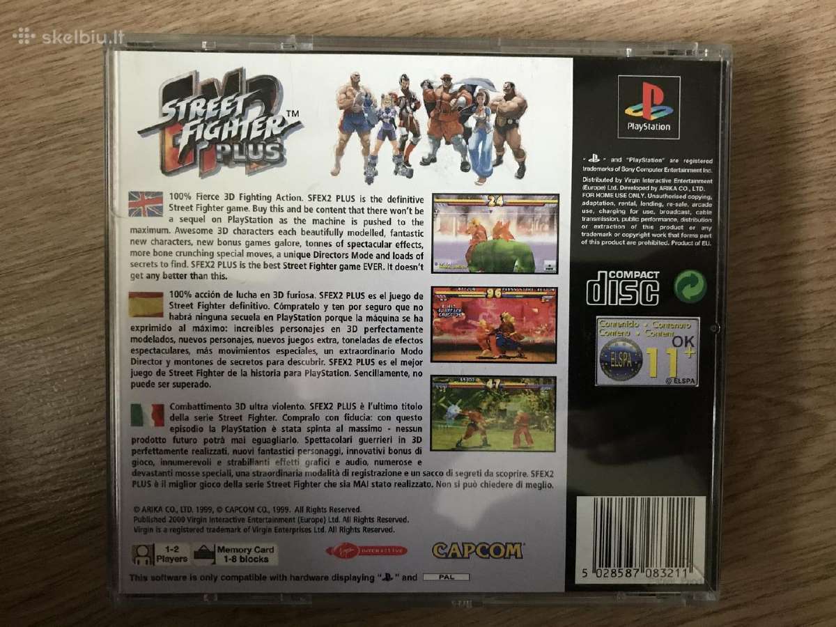Street fighter zaidimai ps1, psx, playstation 1 - nuotraukos Nr. 2