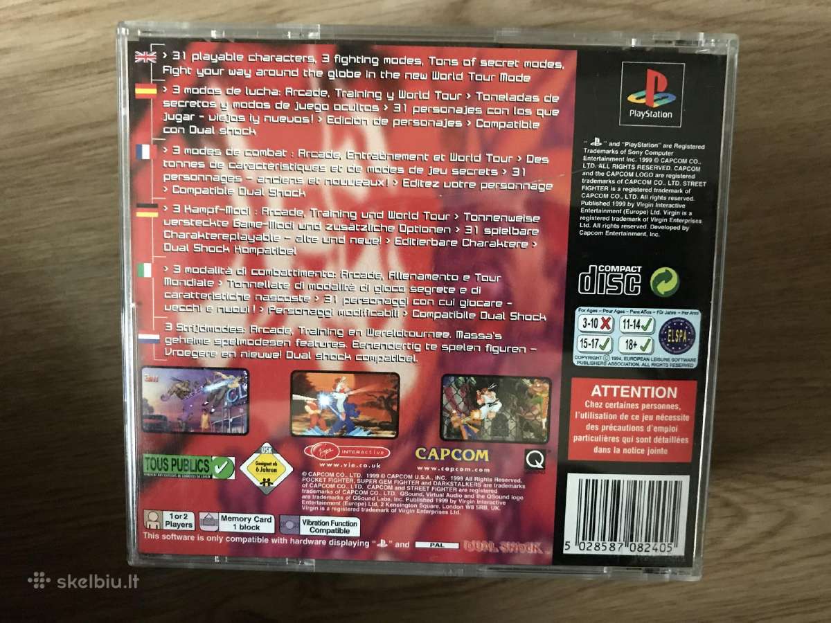 Street fighter zaidimai ps1, psx, playstation 1 - nuotraukos Nr. 4