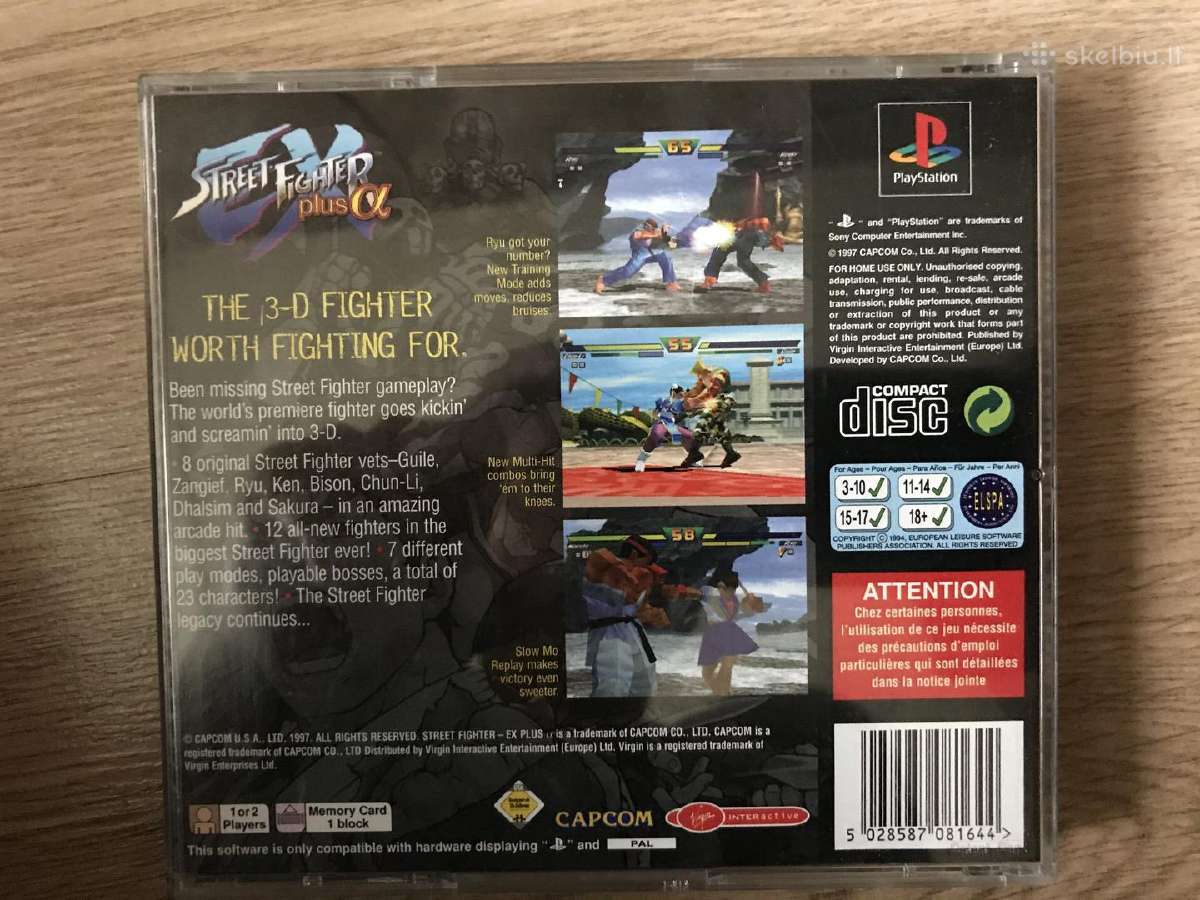 Street fighter zaidimai ps1, psx, playstation 1 - nuotraukos Nr. 10