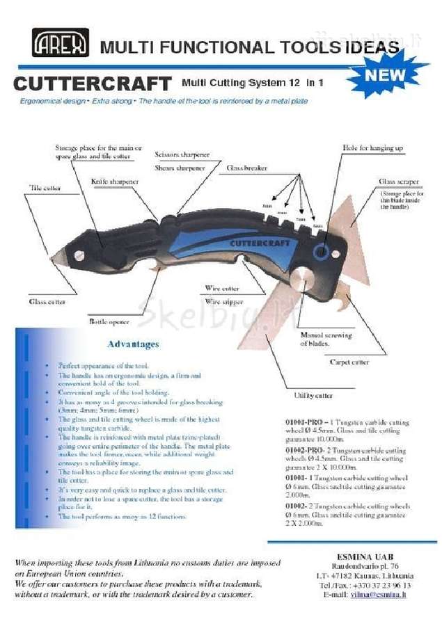 Manufacturer of Cutterman, Zigzag, Versa_tool Arex - nuotraukos Nr. 3