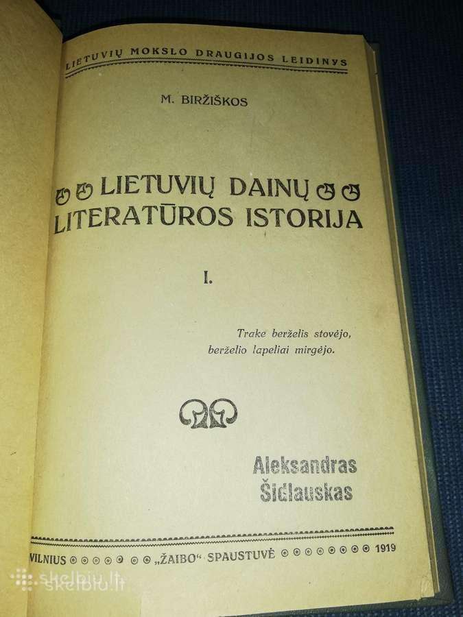 Lietuvos dainu literaturos istorija 1919m