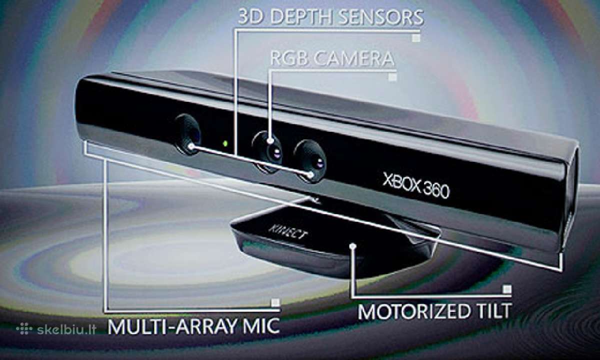 Xbox 360 Kinect, žaidimai, pultai ir kiti priedai