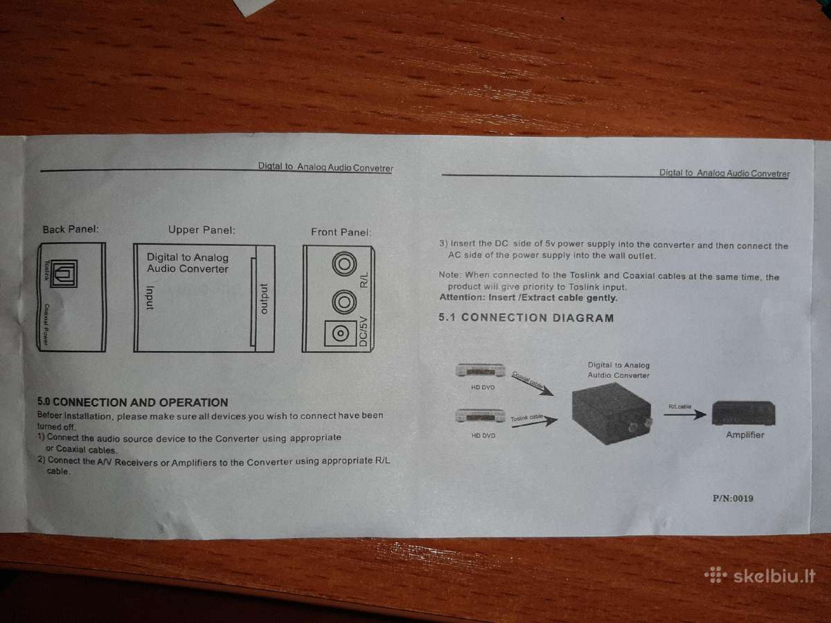 Spdif (Coax, Toslink) į analoginį garsą keitiklis - nuotraukos Nr. 10