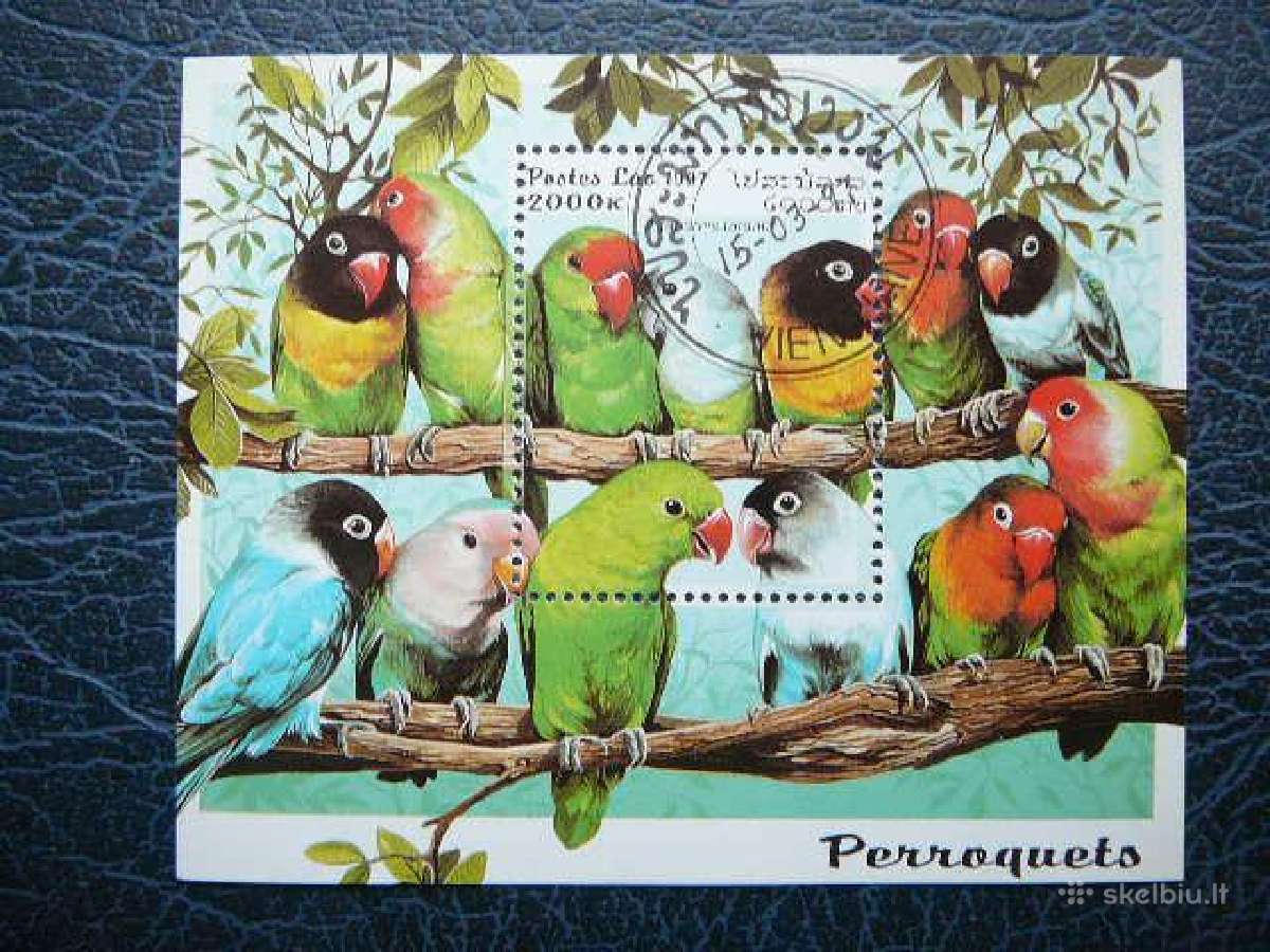 Papugos Pauksciai Laosas 1997 antsp. Ls437