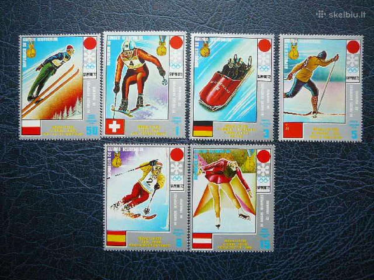 Olimpines 1972 Saporo Gvineja Ekv. svarus olp326