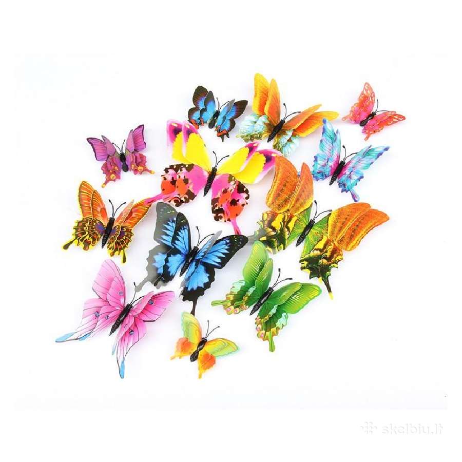 3D sienų lipdukai - margaspalviai drugeliai - nuotraukos Nr. 20