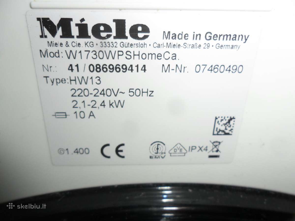 Miele Skalbimo Masina W1730wps - nuotraukos Nr. 7