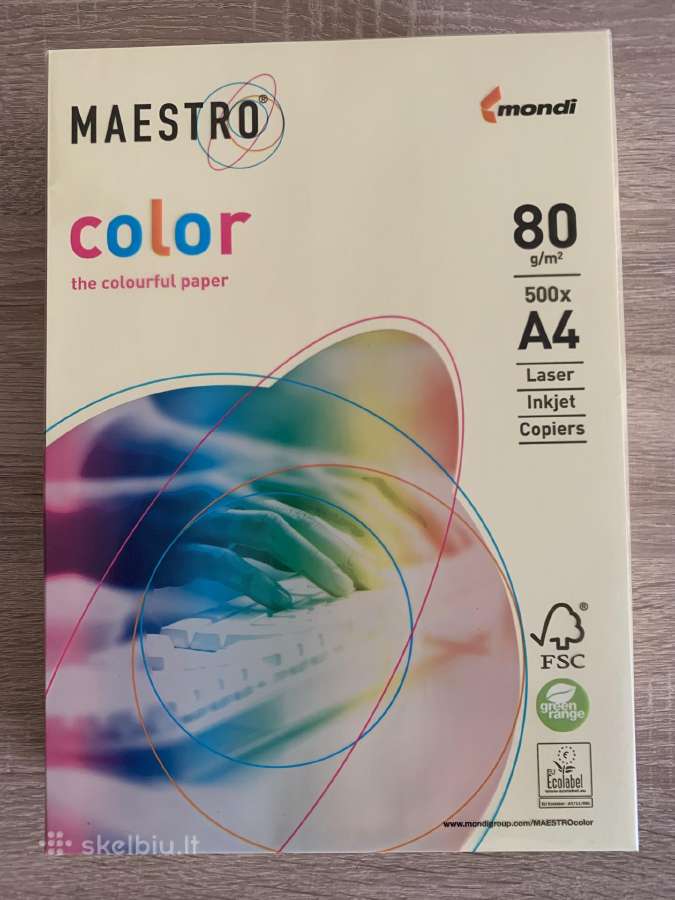 Spalvotas popierius Maestro Color A4 80g