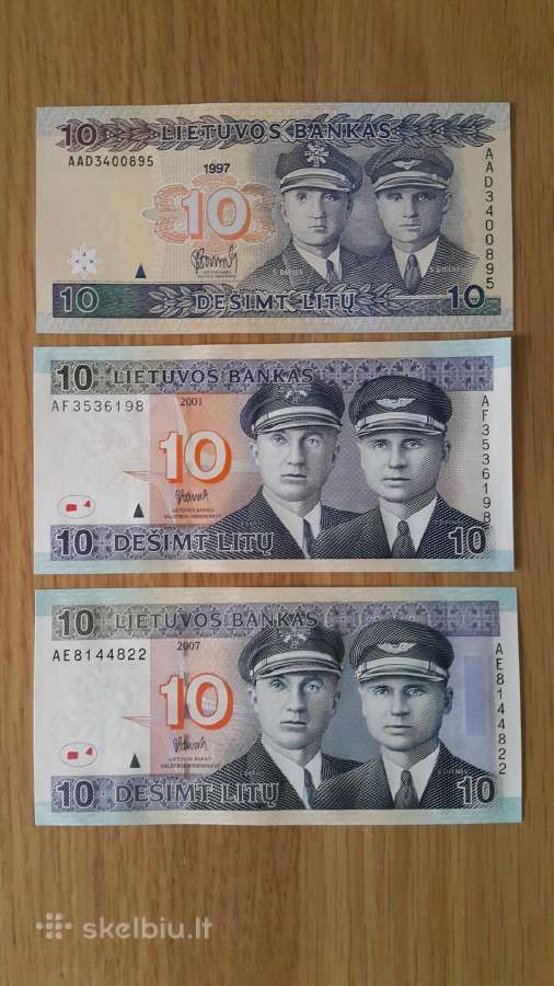 Unc (bankinio stovio) litai banknotai - nuotraukos Nr. 3