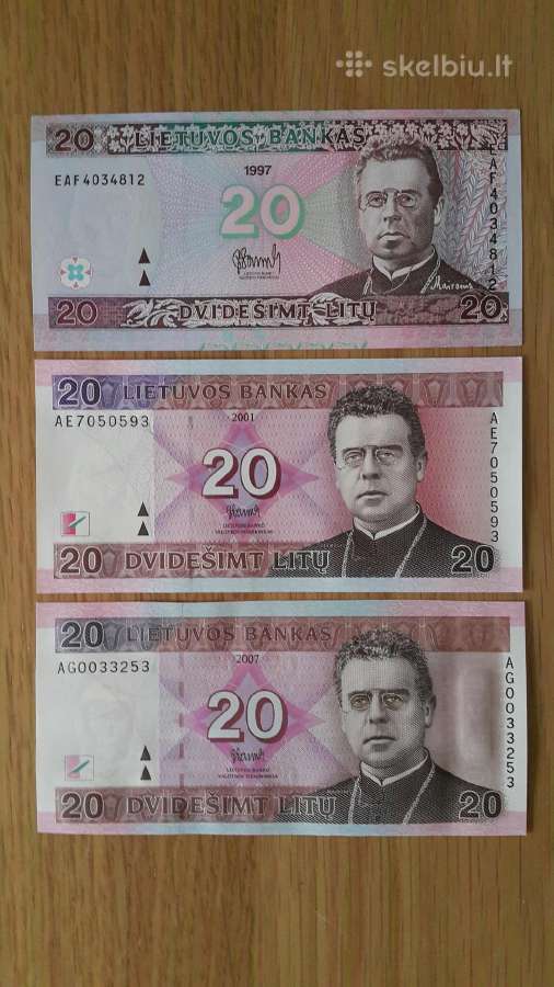 Unc (bankinio stovio) litai banknotai - nuotraukos Nr. 5