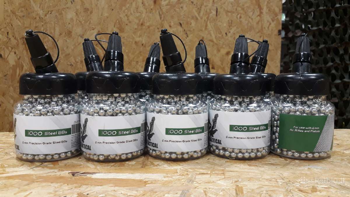 Metaliniai 6mm airsoft šratai, plieniniai 0,90 g
