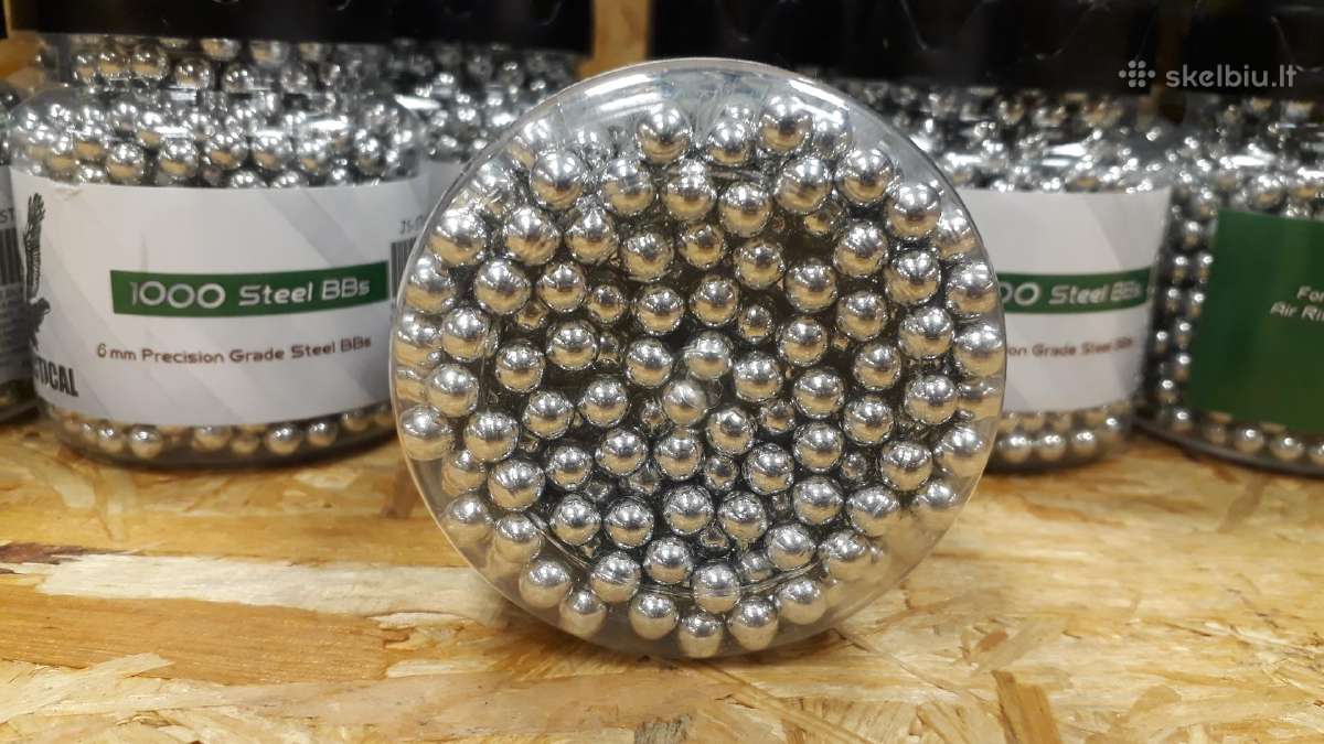 Metaliniai 6mm airsoft šratai, plieniniai 0,90 g - nuotraukos Nr. 2
