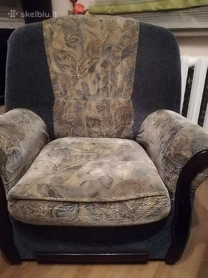 Minkštas baldų komplektas (sofa–lova, 2 foteliai) - nuotraukos Nr. 2