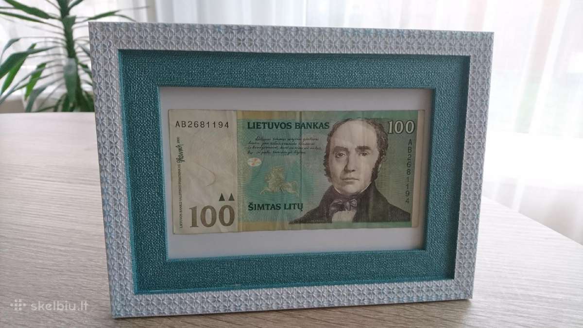 Litų banknotai rėmelyje - gera dovana prisiminimui