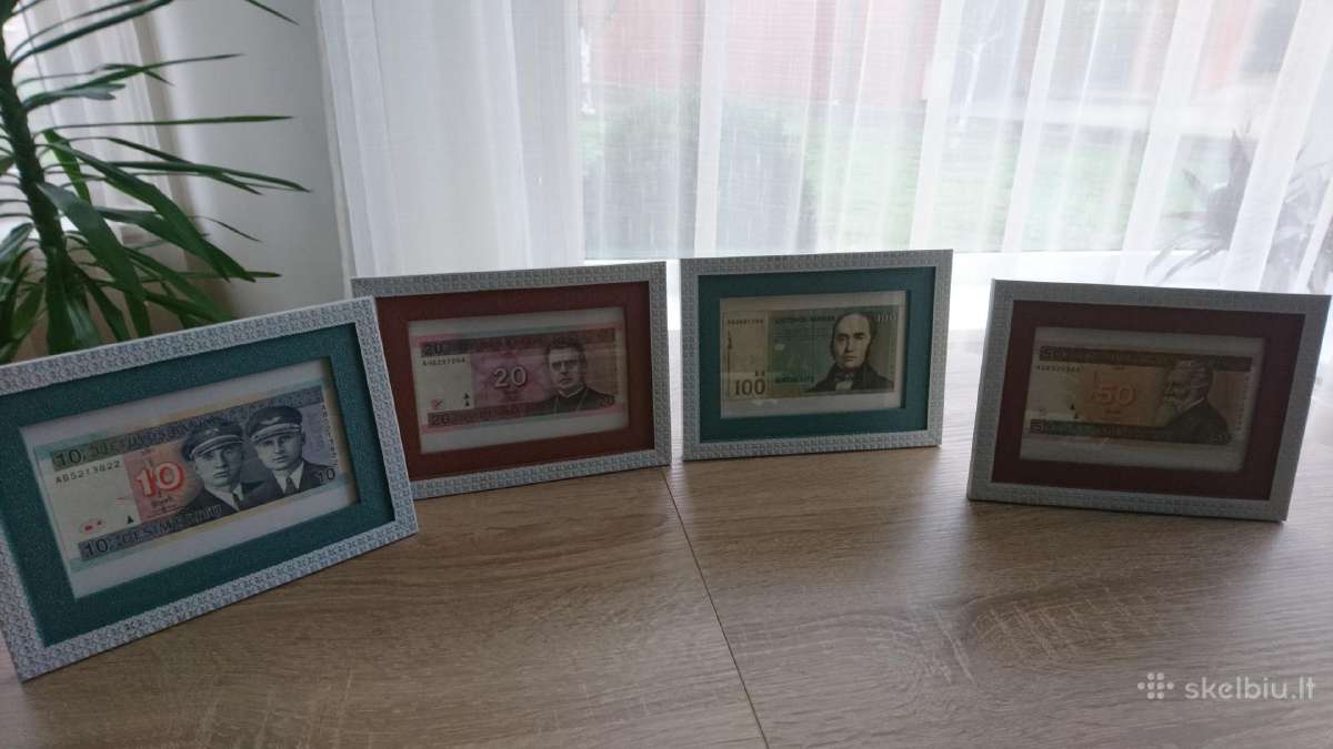 Litų banknotai rėmelyje - gera dovana prisiminimui - nuotraukos Nr. 3
