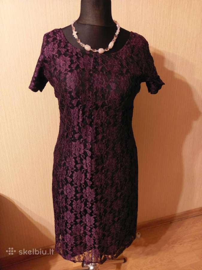 Graži violetinė gipiūrinė suknelė