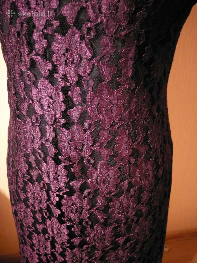 Graži violetinė gipiūrinė suknelė - nuotraukos Nr. 3