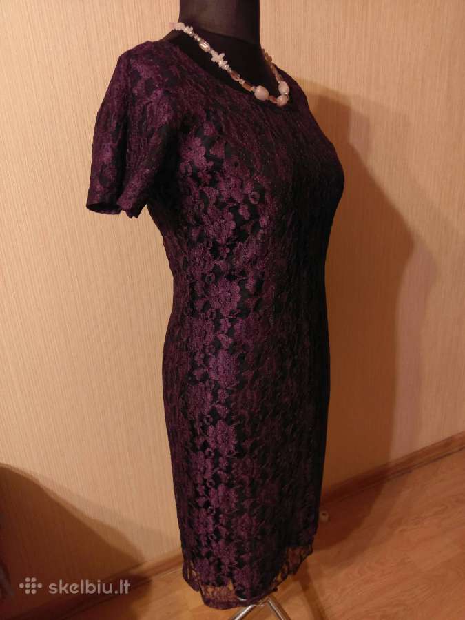 Graži violetinė gipiūrinė suknelė - nuotraukos Nr. 4